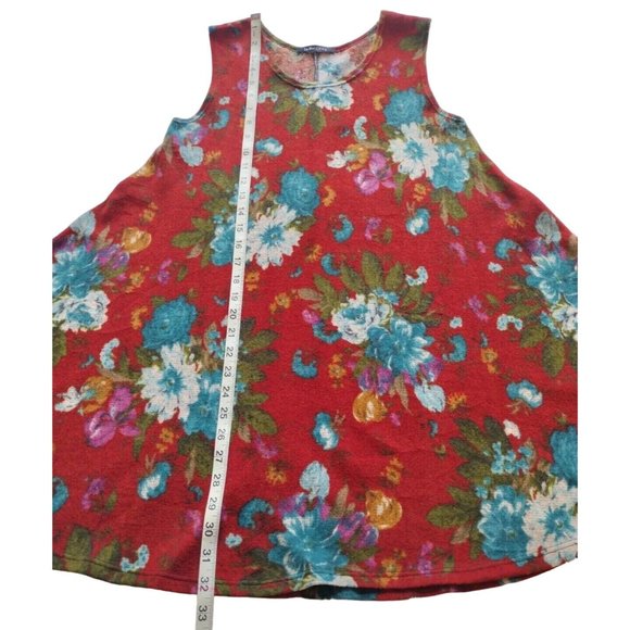 Tres Bien Top Womens Small Sleeveless Tunic Floral Knit - Picture 7 of 13